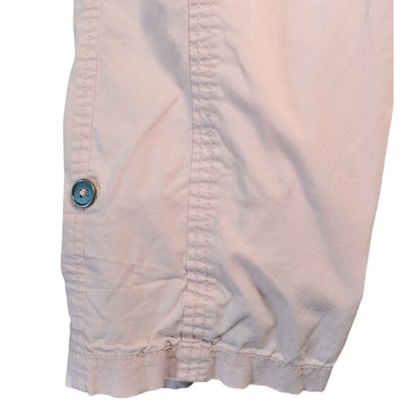 Chico's Women's Pale Pink Ankle Pants Button Roll Tab Hem Stretch Casual 2 XL - Picture 4 of 11